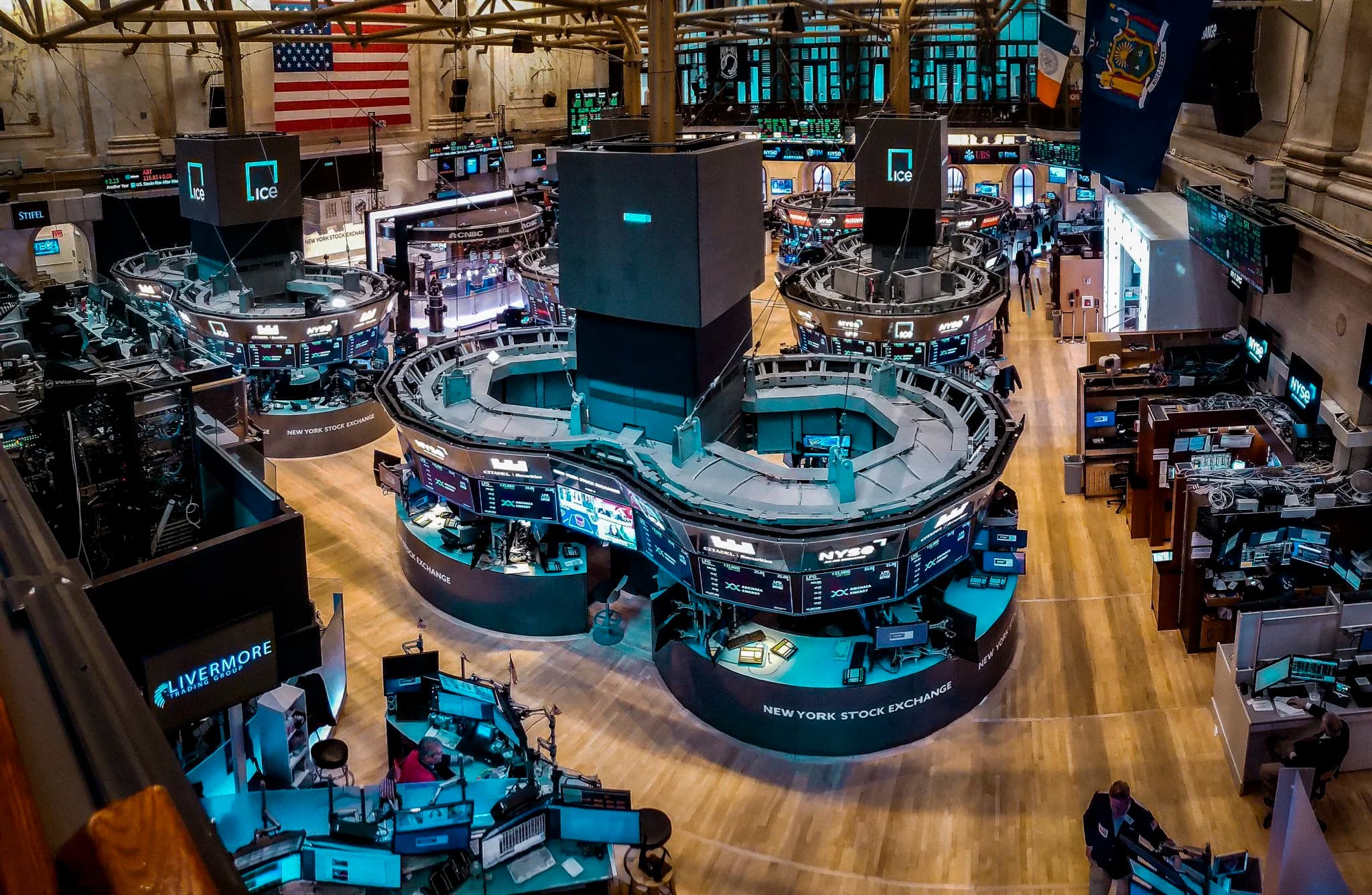 Stock exchange floor